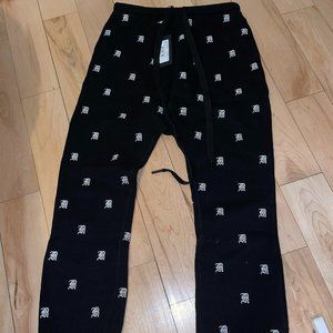 R13 Black Embroidered Logo Lounge Pants Size  | NWT